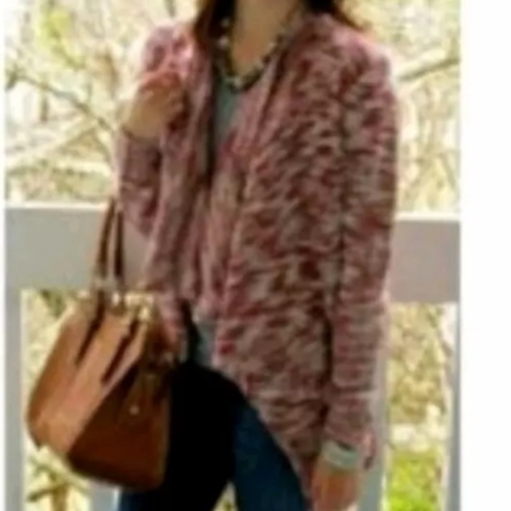 Skies Are Blue Stitch Fix Darcey Space Dye Knit Drape Open Cardigann